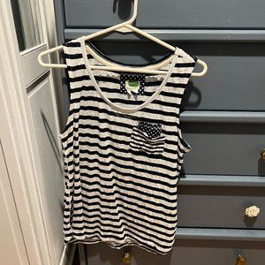 Navy and White Striped Anthropologie Tank Top